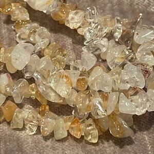 Citrine Quartz Triple Strand 925 Sterling Silver 7” Bracelet